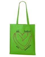 Plátěná taška s potiskem All bodies are beautiful - praktická plátěná taška