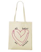 Plátěná taška s potiskem All bodies are beautiful - praktická plátěná taška