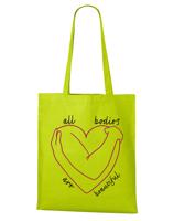 Plátěná taška s potiskem All bodies are beautiful - praktická plátěná taška