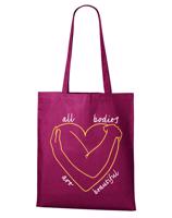 Plátěná taška s potiskem All bodies are beautiful - praktická plátěná taška