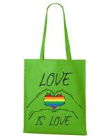 Plátěná taška s potiskem Love is love - podpora LGBT