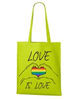 Plátěná taška s potiskem Love is love - podpora LGBT