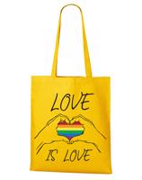 Plátěná taška s potiskem Love is love - podpora LGBT