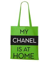 Plátěná taška s potiskem My chanel is at home - ekologická plátěná taška