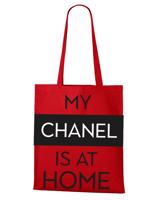 Plátěná taška s potiskem My chanel is at home - ekologická plátěná taška