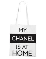 Plátěná taška s potiskem My chanel is at home - ekologická plátěná taška