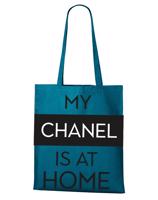 Plátěná taška s potiskem My chanel is at home - ekologická plátěná taška