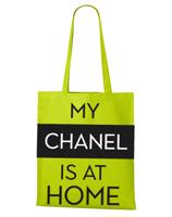 Plátěná taška s potiskem My chanel is at home - ekologická plátěná taška