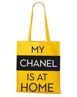 Plátěná taška s potiskem My chanel is at home - ekologická plátěná taška