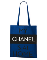 Plátěná taška s potiskem My chanel is at home - ekologická plátěná taška