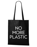 Plátěná taška se stylovým nápisem No more plastic - praktická plátěná taška