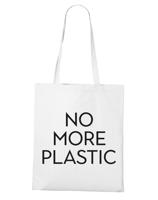 Plátěná taška se stylovým nápisem No more plastic - praktická plátěná taška