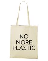 Plátěná taška se stylovým nápisem No more plastic - praktická plátěná taška