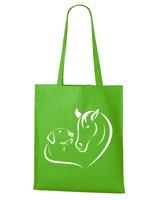 Plátěná taška - Srdce kůň a pes