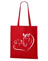 Plátěná taška - Srdce kůň a pes