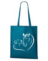 Plátěná taška - Srdce kůň a pes