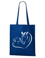 Plátěná taška - Srdce kůň a pes