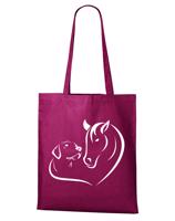 Plátěná taška - Srdce kůň a pes