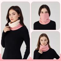 Pletený nákrčník s fleecovou podšívkou Kono - růžový