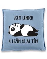 Polštář Jsem lenoch a ležím si za tím! - ideální dárek pro muže
