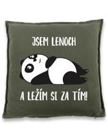 Polštář Jsem lenoch a ležím si za tím! - ideální dárek pro muže
