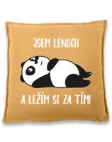 Polštář Jsem lenoch a ležím si za tím! - ideální dárek pro muže