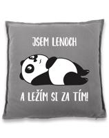 Polštář Jsem lenoch a ležím si za tím! - ideální dárek pro muže