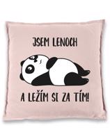 Polštář Jsem lenoch a ležím si za tím! - ideální dárek pro muže