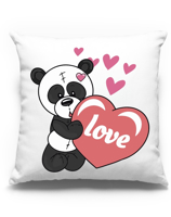 Polštář s potiskem zamilované pandy - skvělý dárek na Valentýna