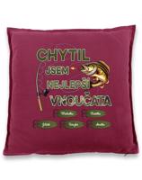 Polštář s rybářským potiskem Chytil jsem nejlepší vnoučata