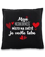Polštářek  Nejoblíbenější místo na světe -  ideální dárek pro zamilované k Valentýnu