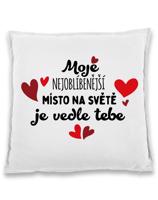 Polštářek  Nejoblíbenější místo na světe -  ideální dárek pro zamilované k Valentýnu