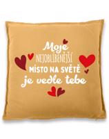 Polštářek  Nejoblíbenější místo na světe -  ideální dárek pro zamilované k Valentýnu