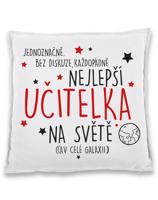 Polštářek pro učitelku s nápisem "Nejlepší učitelka" - dárek pro učitelku