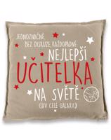 Polštářek pro učitelku s nápisem "Nejlepší učitelka" - dárek pro učitelku