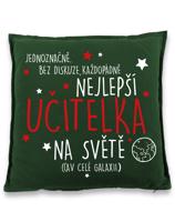 Polštářek pro učitelku s nápisem "Nejlepší učitelka" - dárek pro učitelku