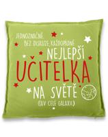 Polštářek pro učitelku s nápisem "Nejlepší učitelka" - dárek pro učitelku