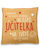 Polštářek pro učitelku s nápisem "Nejlepší učitelka" - dárek pro učitelku