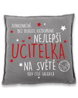 Polštářek pro učitelku s nápisem "Nejlepší učitelka" - dárek pro učitelku