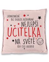 Polštářek pro učitelku s nápisem "Nejlepší učitelka" - dárek pro učitelku