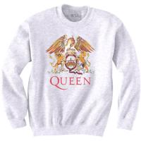RockOff Unisex mikina QUEEN - Classic Crest - bílá Velikost: S