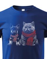 Roztomilé dětské tričko s potiskem pejska a kočky - skvělé dětské tričko