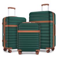 Sada 3 cestovních ABS+PC kufrů Kono 33L/57L/87L - zelená