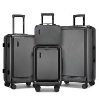 Sada 4 pevných kufrů KONO ABS+PC - 9.6/35.8/61.2/93.38 L - šedá