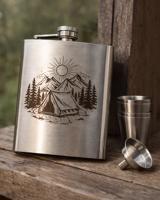 Sada kovové placatky 200 ml s gravírováním – placatka, kalíšky a nálevka