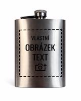 Sada kovové placatky s kalíšky a nálevkou 230 ml s vlastním gravírováním