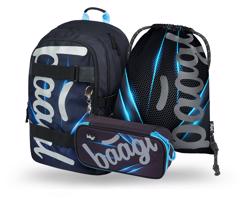 Školní 3 set - batoh, penál, sáček BAAGL Skate Bluelight - 25 L