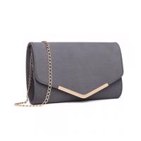 Společenská kabelka psaníčko Miss Lulu Party - šedá LH1756-GY