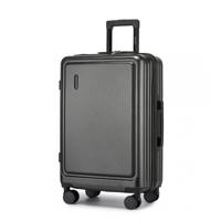 Střední pevný kufr na kolečkách KONO ABS+PC - 61,2 L - šedý