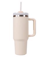 Stylový termohrnek s brčkem - mléčně bílý - 1,18L